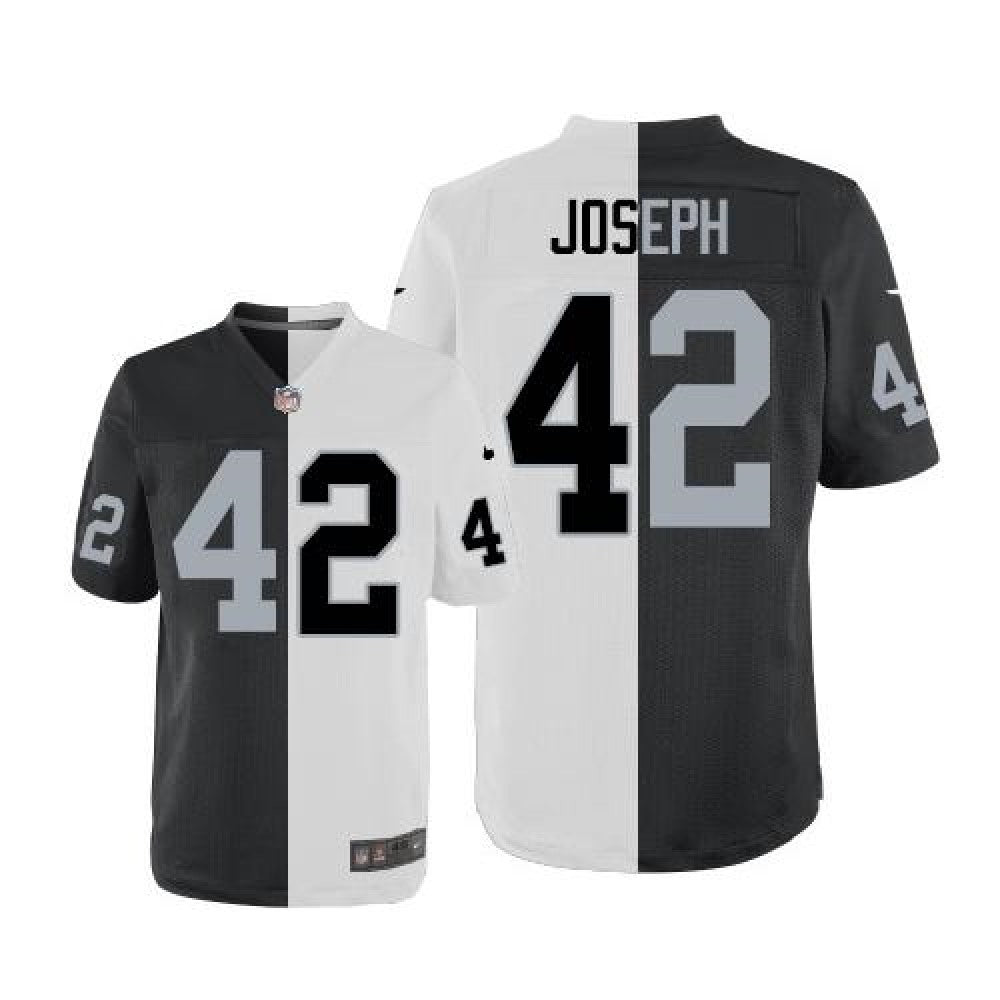 Raiders #42 Karl Joseph White/Black Men's Stitched NFL Elite Split Jersey 