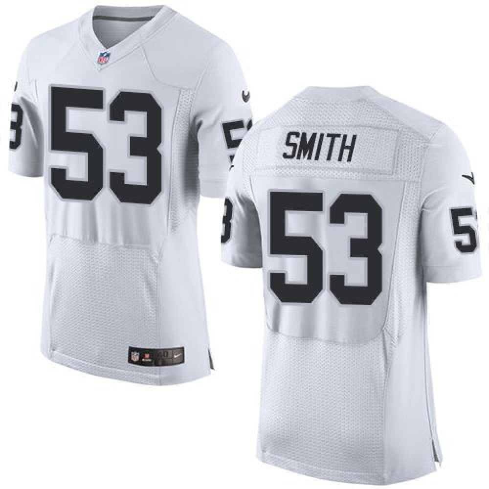 Raiders #53 Malcolm Smith White Men's Stitched NFL New Elite Jersey 