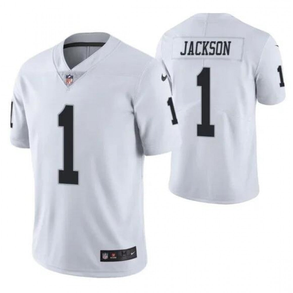 Men's Las Vegas Raiders #1 DeSean Jackson White Vapor Limited Stitched Jersey 
