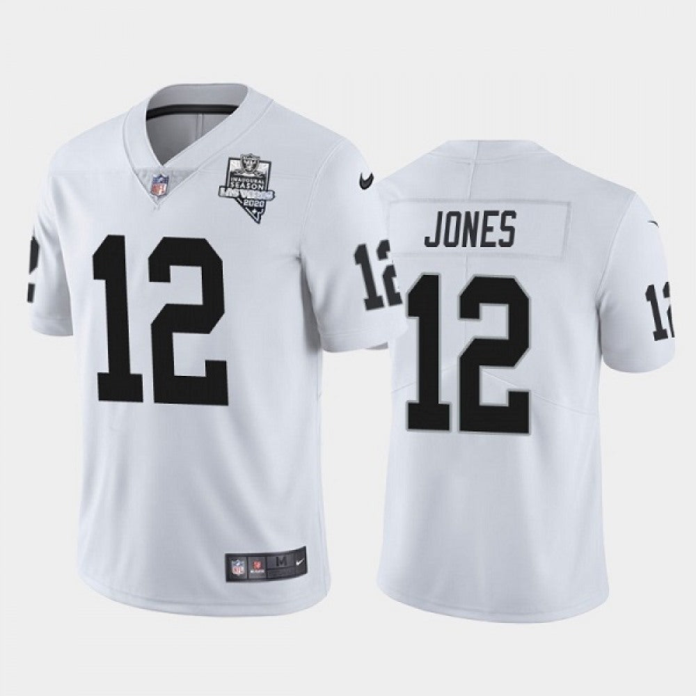Men's Las Vegas Raiders #12 Zay Jones White 2020 Inaugural Season Vapor Limited Stitched Jersey 