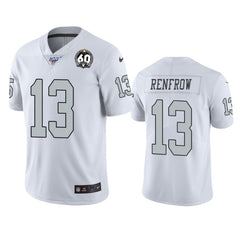 Men's Oakland Raiders #13 Hunter Renfrow White 100th Season with 60 Patch Color Rush Limited Stitched NFL Jersey 