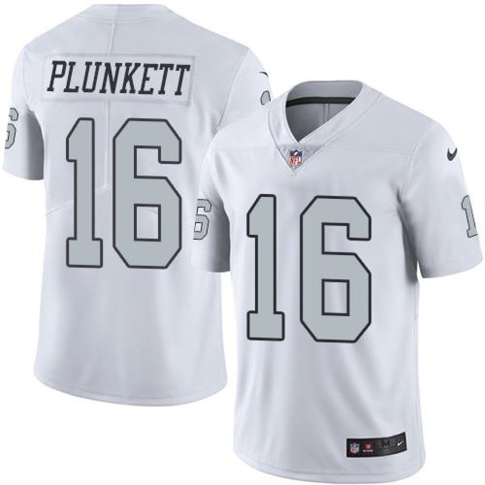 Raiders #16 Jim Plunkett White Men's Stitched NFL Limited Rush Jersey 
