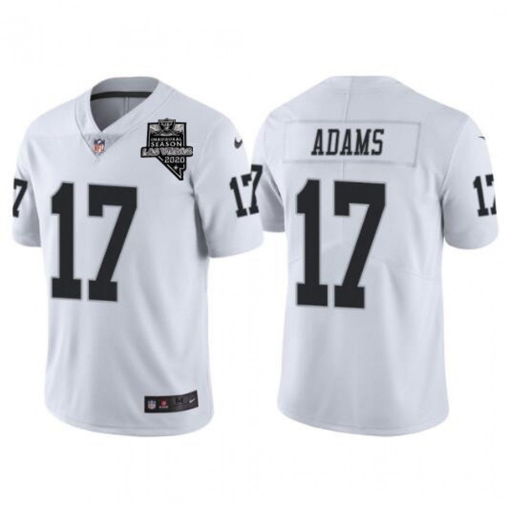 Men's Las Vegas Raiders #17 Davante Adams White With 2020 Inaugural Season Patch Vapor Limited Stitched Jersey 