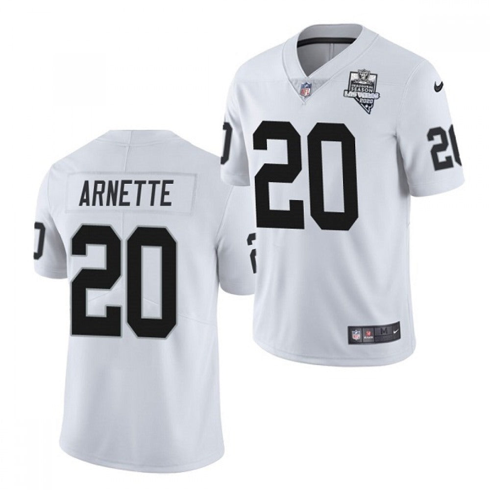 Men's Las Vegas Raiders #20 Damon Arnette White 2020 Inaugural Season Vapor Limited Stitched Jersey 