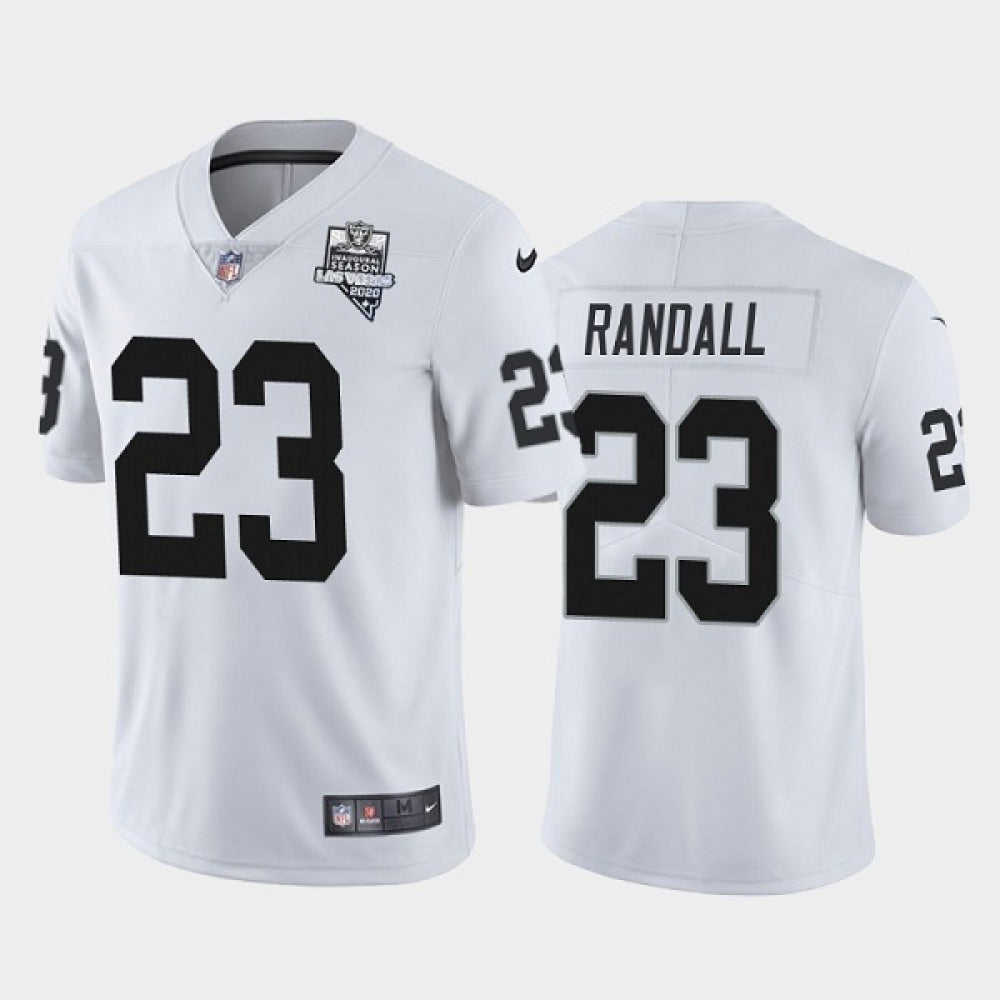 Men's Las Vegas Raiders #23 Damarious Randall White 2020 Inaugural Season Vapor Limited Stitched Jersey 