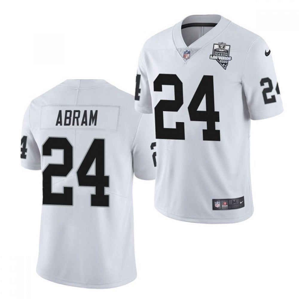Men's Las Vegas Raiders #24 Johnathan Abram 2020 Inaugural Season White Vapor Untouchable Limited Stitched Jersey 