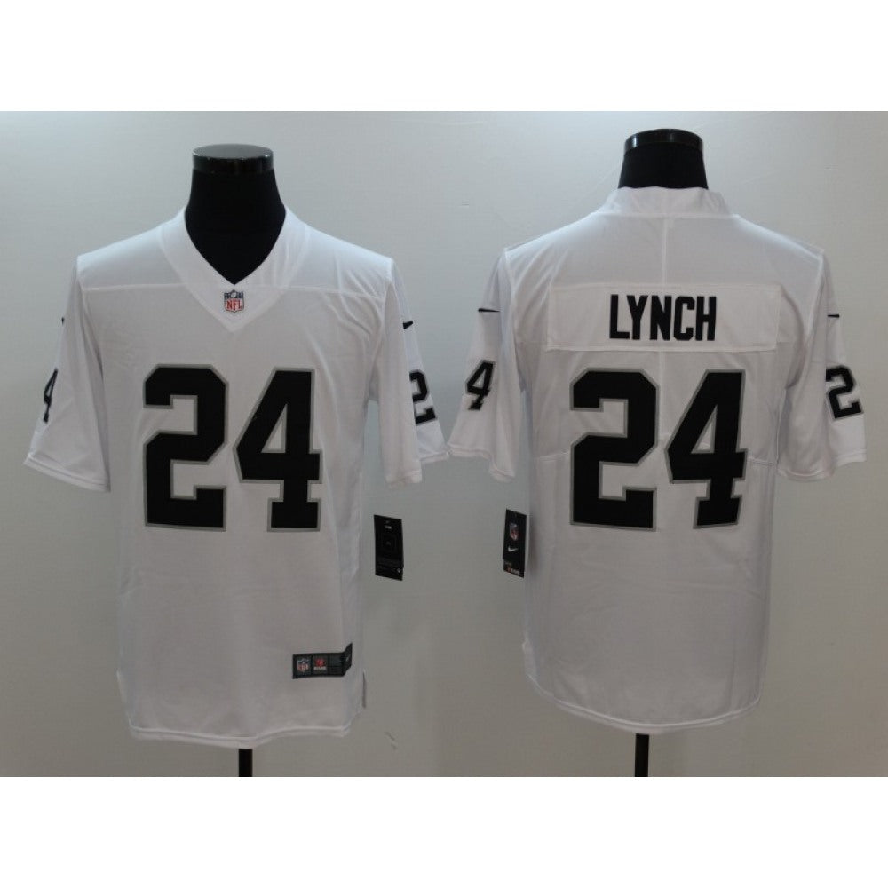 Men's Oakland Raiders #24 Marshawn Lynch White Vapor Untouchable Limited Stitched NFL Jersey 
