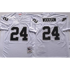 Men's Las Vegas Raiders #24 Charles Woodson White Limited Stitched Jersey 