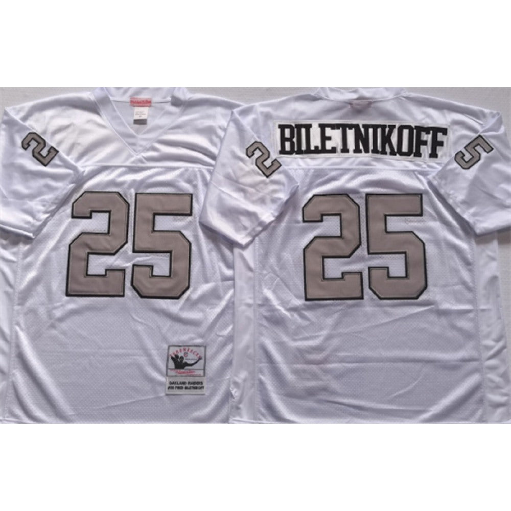 Men's Las Vegas Raiders #25 Fred Biletnikoff White Limited Stitched Jersey 