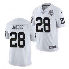 Men's Las Vegas Raiders #28 Josh Jacobs White 2020 Inaugural Season Vapor Limited Stitched Jersey 