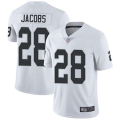 Men's Oakland Raiders #28 Josh Jacobs White Vapor Untouchable Limited Stitched NFL Jersey 