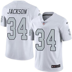 Raiders #34 Bo Jackson White Men's Stitched NFL Limited Rush Jersey 