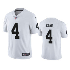 Men's Oakland Raiders #4 Derek Carr White 2019 100th Season Vapor Untouchable Limited Stitched NFL Jersey 