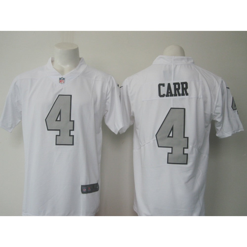 Men's Raiders #4 Derek Carr White Limited Rush Stitched NFL Jersey 