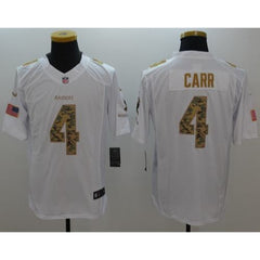 Raiders #4 Derek Carr White Men's Stitched NFL Limited Salute to Service Jersey 