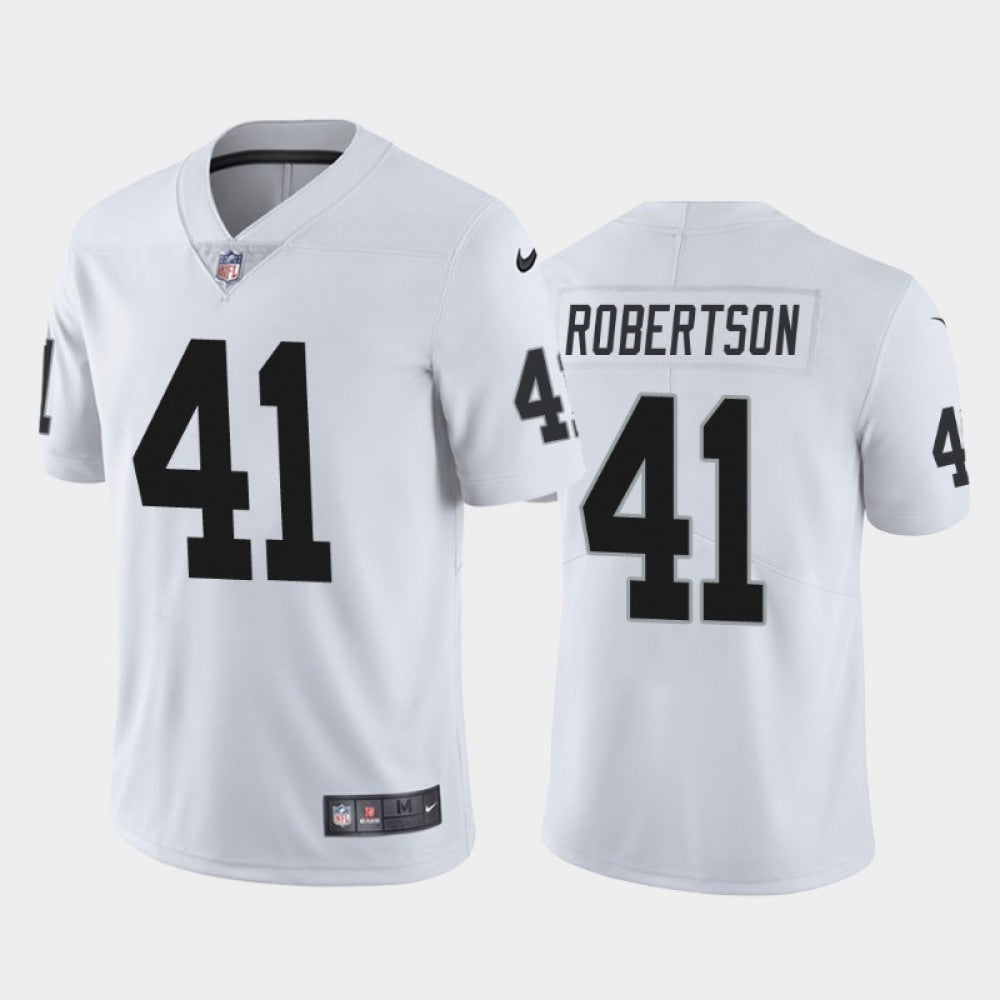 Men's Las Vegas Raiders #41 Amik Robertson White Vapor Untouchable Limited Stitched Jersey 
