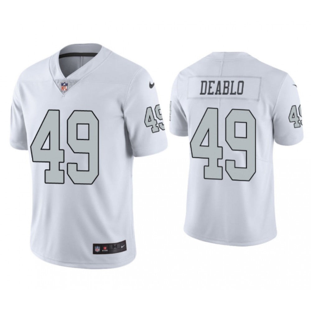 Men's Las Vegas Raiders #49 Divine Deablo White Color Rush Vapor Untouchable Limited Stitched Jersey 