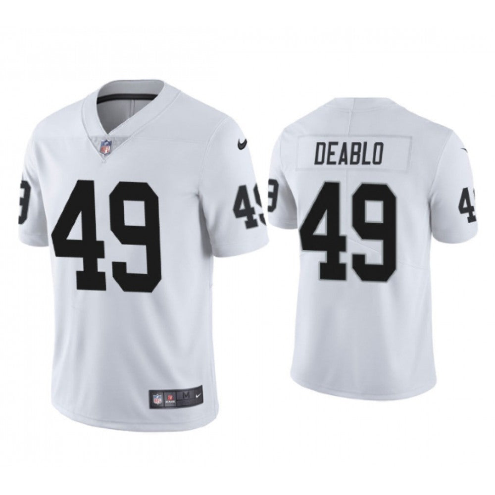 Men's Las Vegas Raiders #49 Divine Deablo White Vapor Untouchable Limited Stitched Jersey 