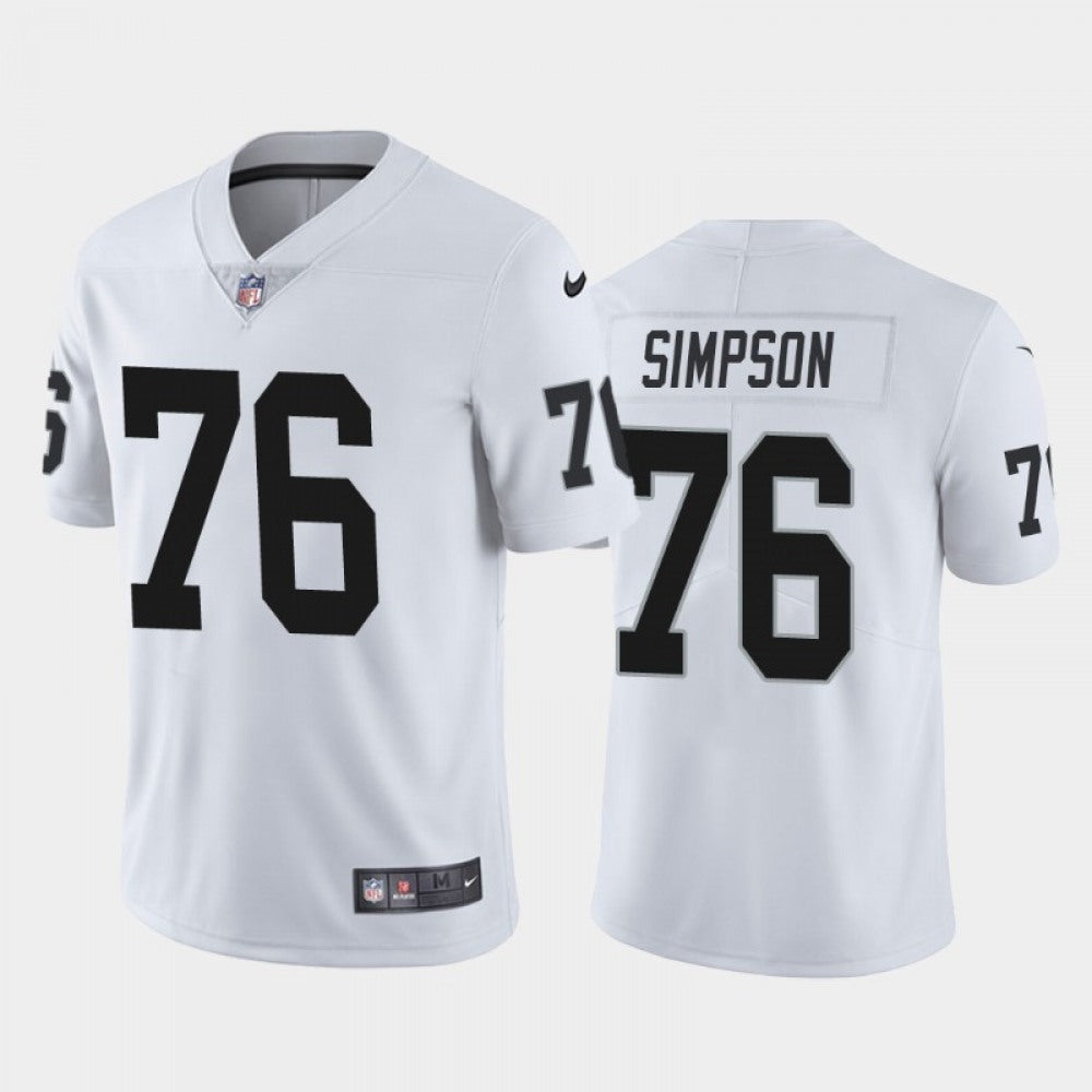 Men's Las Vegas Raiders #76 John Simpson White Vapor Untouchable Limited Stitched Jersey 