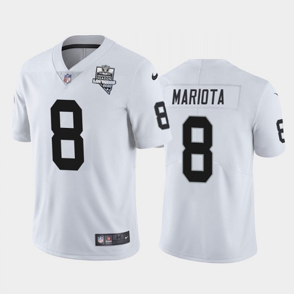 Men's Las Vegas Raiders #8 Marcus Mariota White 2020 Inaugural Season Vapor Limited Stitched Jersey 