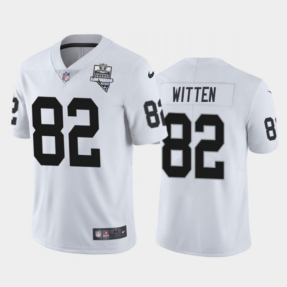 Men's Las Vegas Raiders #82 Jason Witten White 2020 Inaugural Season Vapor Limited Stitched Jersey 