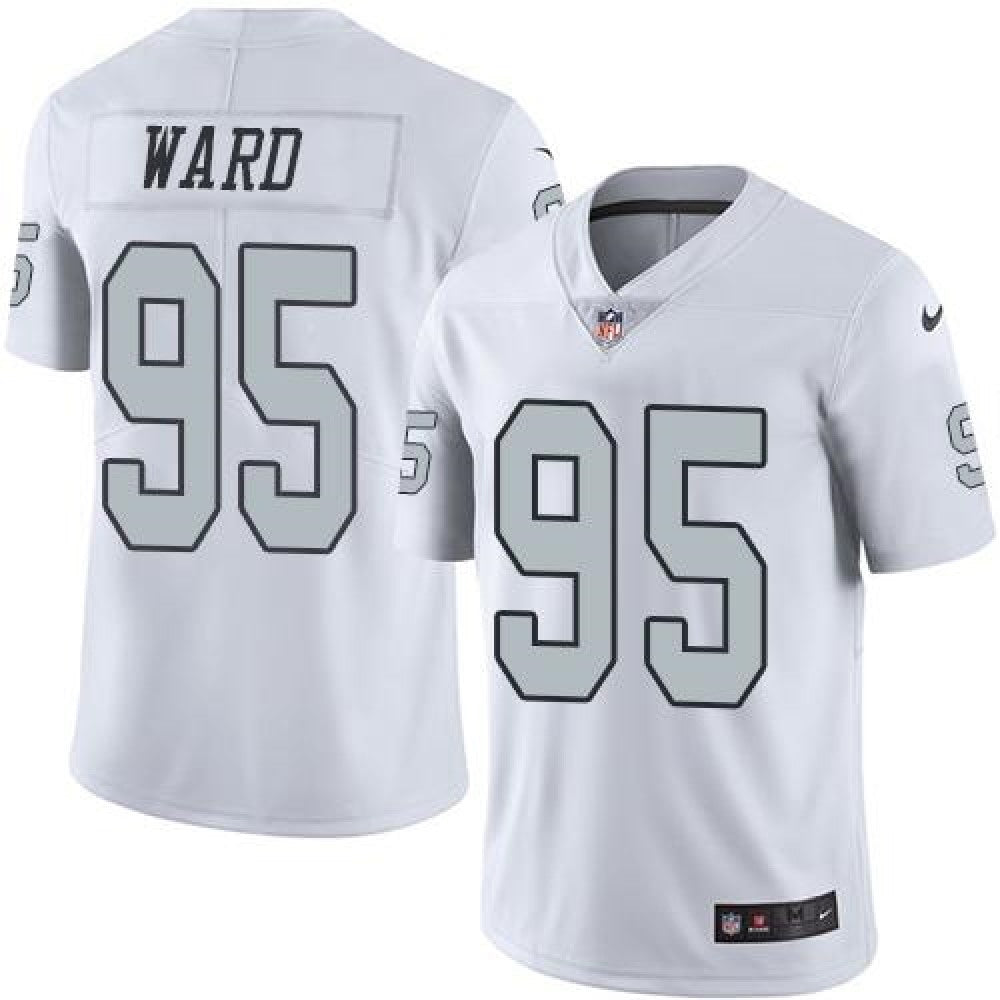Raiders #95 Jihad Ward White Men's Stitched NFL Limited Rush Jersey 