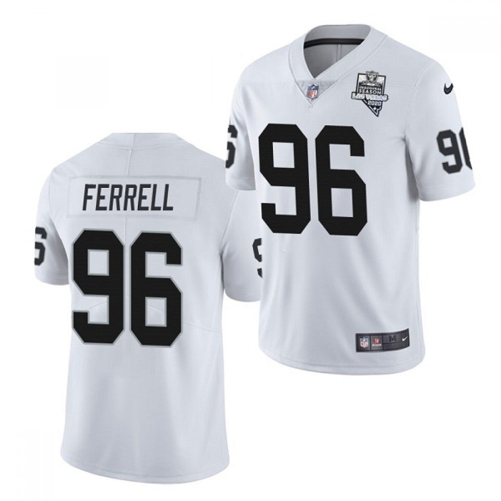 Men's Las Vegas Raiders #96 Clelin Ferrell White 2020 Inaugural Season Vapor Limited Stitched Jersey 
