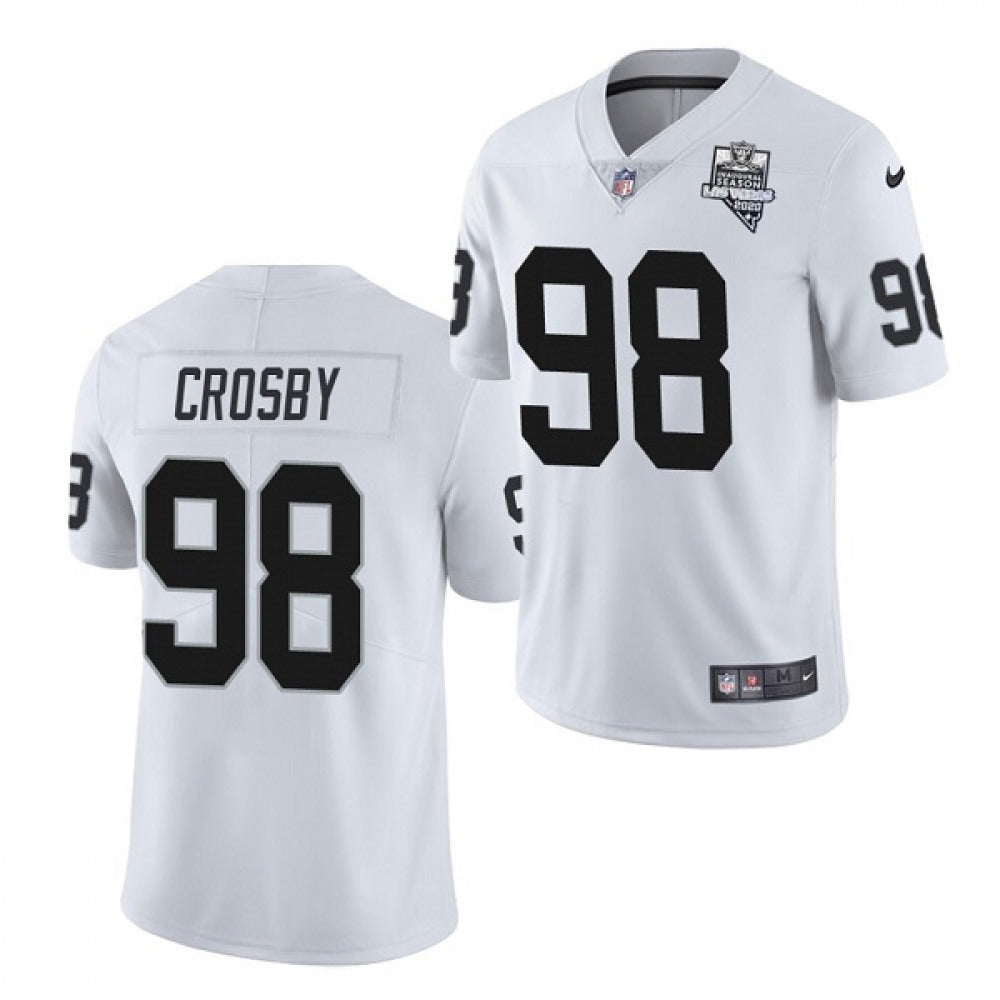 Men's Las Vegas Raiders #98 Maxx Crosby White 2020 Inaugural Season Vapor Limited Stitched Jersey 