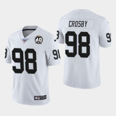 Men's Oakland Raiders #98 Maxx Crosby White 2019 100th Season With 60 Patch Vapor Untouchable Limited NFL Stitched Jersey 