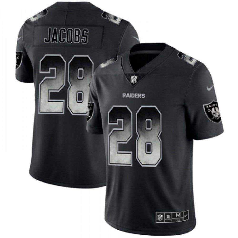 Men's Oakland Raiders #28 Josh Jacobs 2019 Smoke Fashion Limited Stitched NFL Jersey 