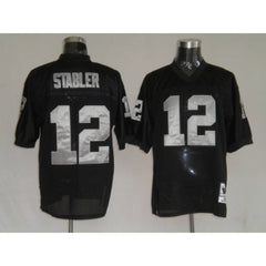 Mitchell and Ness Raiders Kenny Stabler #12 Stitched Black NFL Jersey 