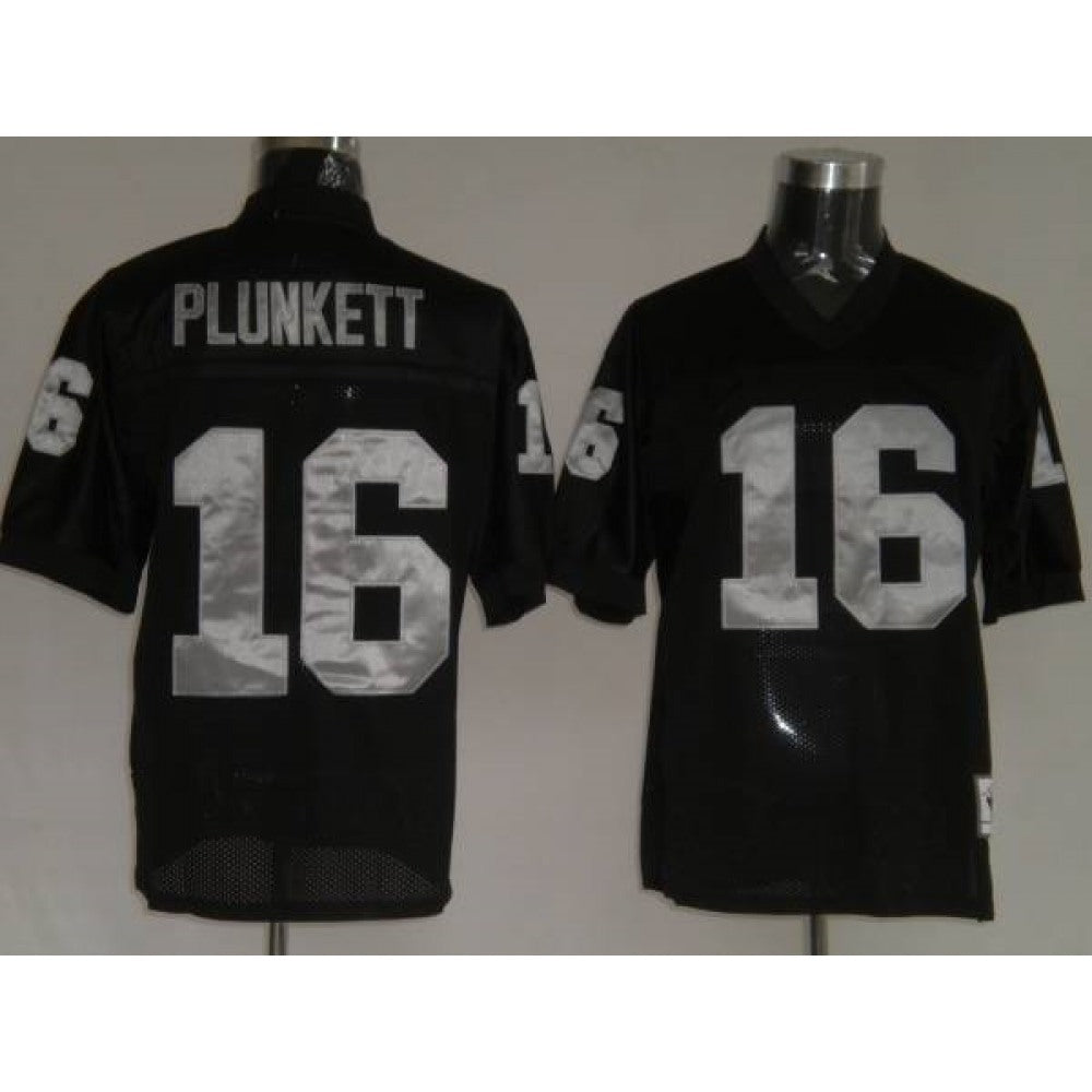 Mitchell and Ness Raiders Jim Plunkett #16 Stitched Black NFL Jersey 