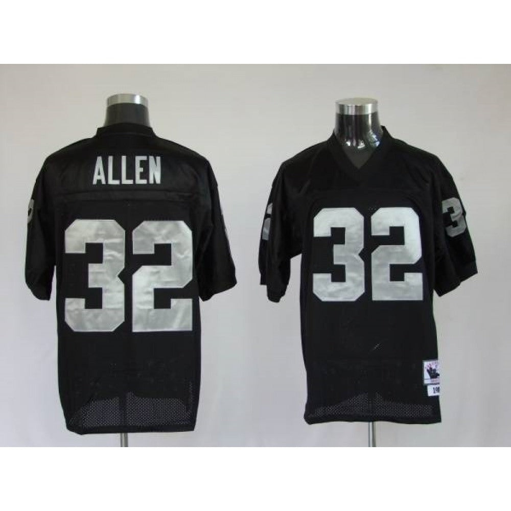 Mitchell and Ness Raiders Marcus Allen #32 Stitched Black NFL Jersey 