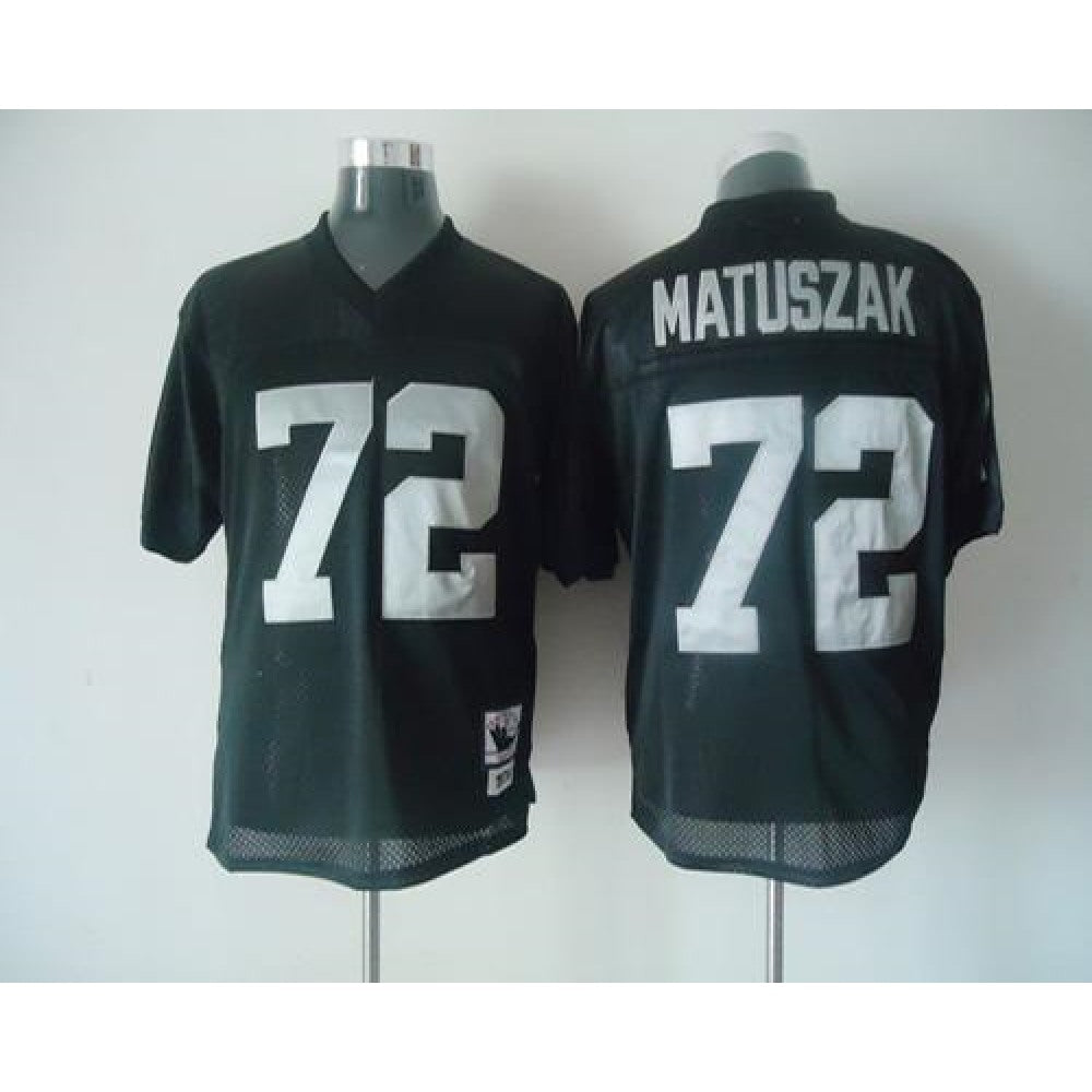 Mitchell and Ness Raiders #72 John Matuszak Black Stitched NFL Jersey 