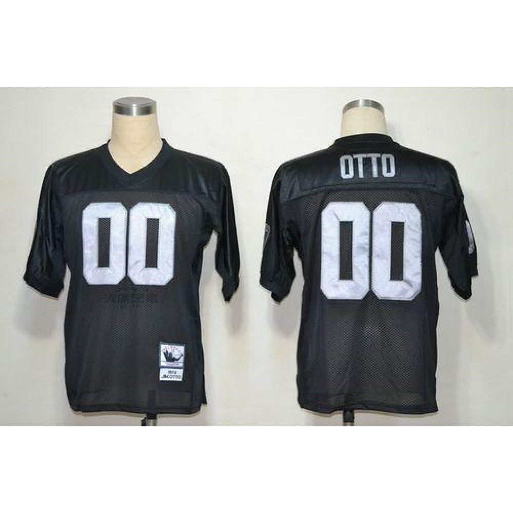 Mitchell And Ness Raiders #0 Jim Otto Black Stitched Throwback NFL Jersey 