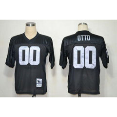 Mitchell And Ness Raiders #0 Jim Otto Black Stitched Throwback NFL Jersey 