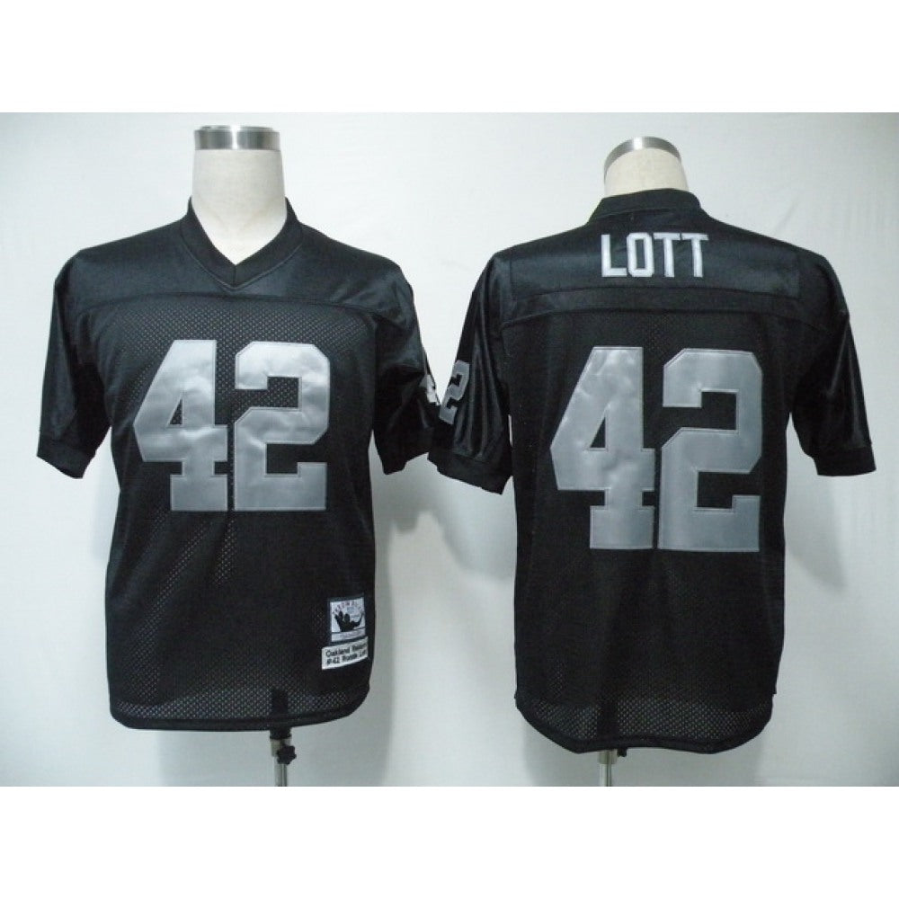 Mitchell & Ness Raiders #42 Lott Black Stitched Throwback NFL Jersey 