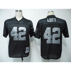 Mitchell & Ness Raiders #42 Lott Black Stitched Throwback NFL Jersey 