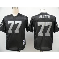 Mitchell and Ness Raiders #77 Lyle Alzado Black Stitched Throwback NFL Jersey 