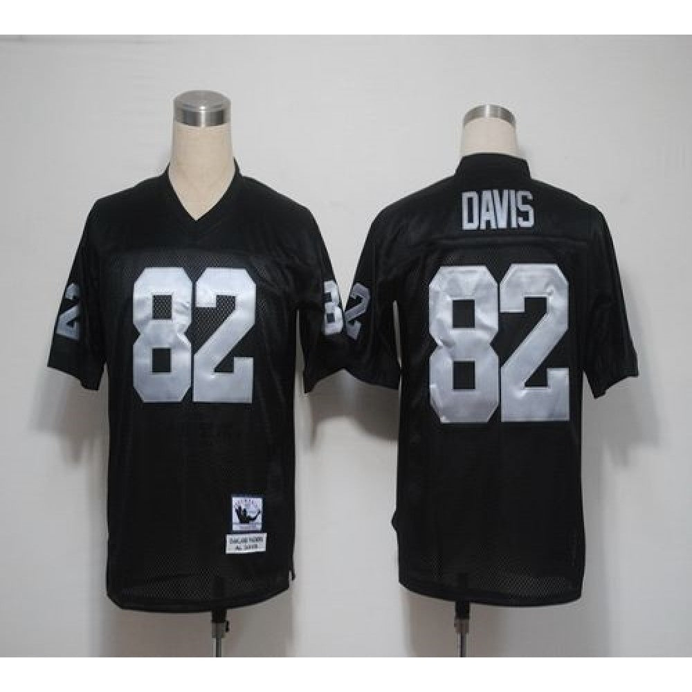 Mitchell And Ness Raiders #82 Al Davis Throwback Black Stitched NFL Jersey 