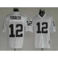 Mitchell and Ness Raiders Kenny Stabler #12 Stitched White NFL Jersey 