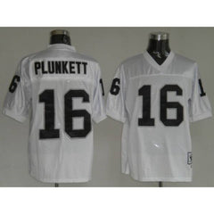 Mitchell and Ness Raiders Jim Plunkett #16 Stitched White NFL Jersey 