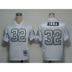 Mitchell and Ness Raiders #32 Marcus Allen White Silver No. Stitched NFL Jersey 
