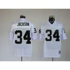 Mitchell and Ness Raiders Bo Jackson #34 Stitched White NFL Jersey 