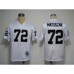 Mitchell and Ness Raiders #72 John Matuszak White Stitched NFL Jersey 