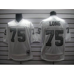 Mitchell and Ness Raiders #75 Howie Long White Silver No. Stitched NFL Jersey 