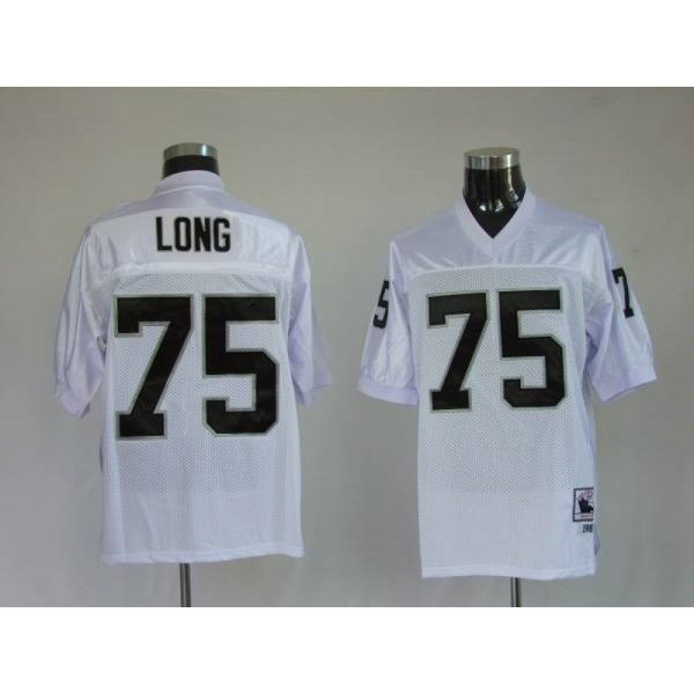 Mitchell and Ness Raiders Howie Long #75 Stitched White NFL Jersey 