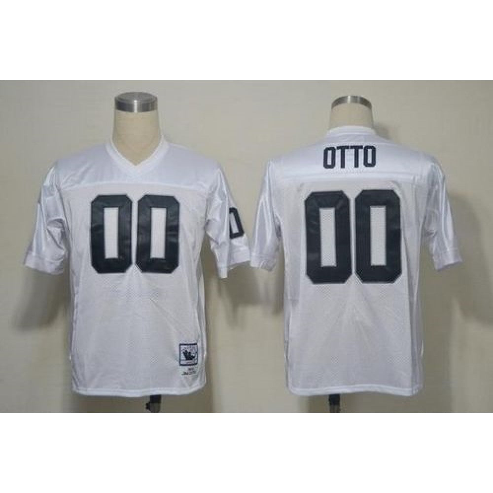 Mitchell And Ness Raiders #0 Jim Otto White Stitched Throwback NFL Jersey 