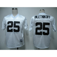 Mitchell & Ness Raiders #25 Fred Biletnikoff White Stitched Throwback NFL Jersey 