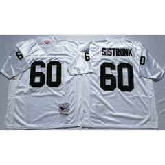 Mitchell And Ness Raiders #60 Otis Sistrunk White Throwback Stitched NFL Jersey 